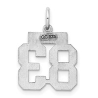 Sterling Silver Rhodium-plated Satin Number 83 Charm view 4