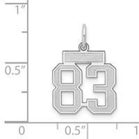 Sterling Silver Rhodium-plated Satin Number 83 Charm view 3