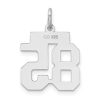 Sterling Silver Rhodium-plated Satin Number 85 Charm view 4