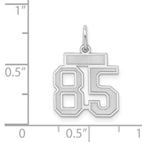 Sterling Silver Rhodium-plated Satin Number 85 Charm view 3