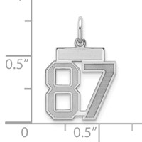 Sterling Silver Rhodium-plated Satin Number 87 Charm view 2