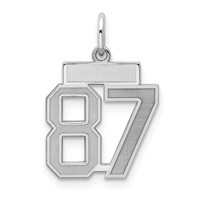 Sterling Silver Rhodium-plated Satin Number 87 Charm view 1