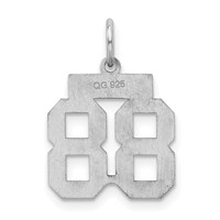 Sterling Silver Rhodium-plated Satin Number 88 Charm view 4