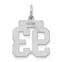 Sterling Silver Rhodium-plated Satin Number 93 Charm view 4