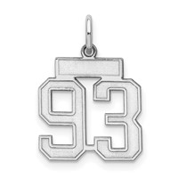 Sterling Silver Rhodium-plated Satin Number 93 Charm view 1