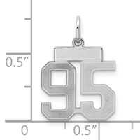 Sterling Silver Rhodium-plated Satin Number 95 Charm view 2