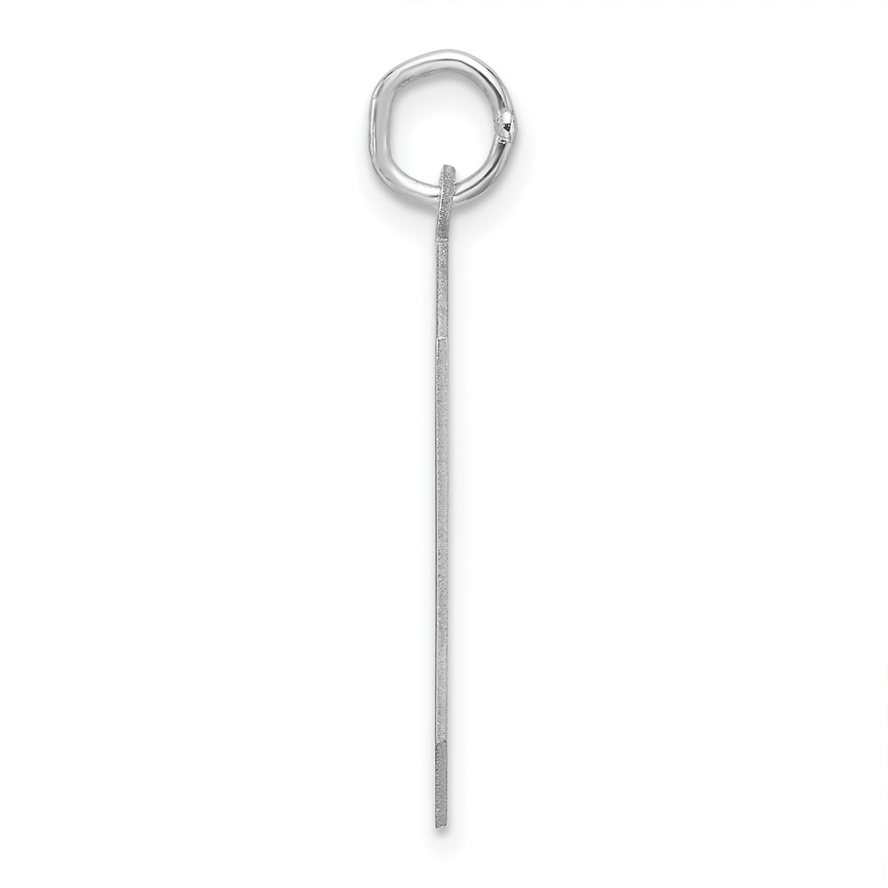 Sterling Silver/Rhodium-plated Polished Number 0 Charm (QPXL00)