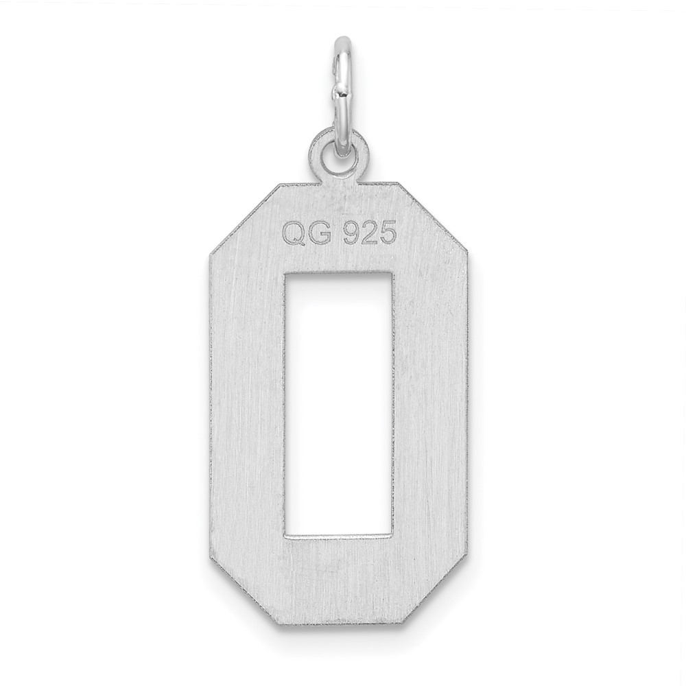Sterling Silver/Rhodium-plated Polished Number 0 Charm (QPXL00)