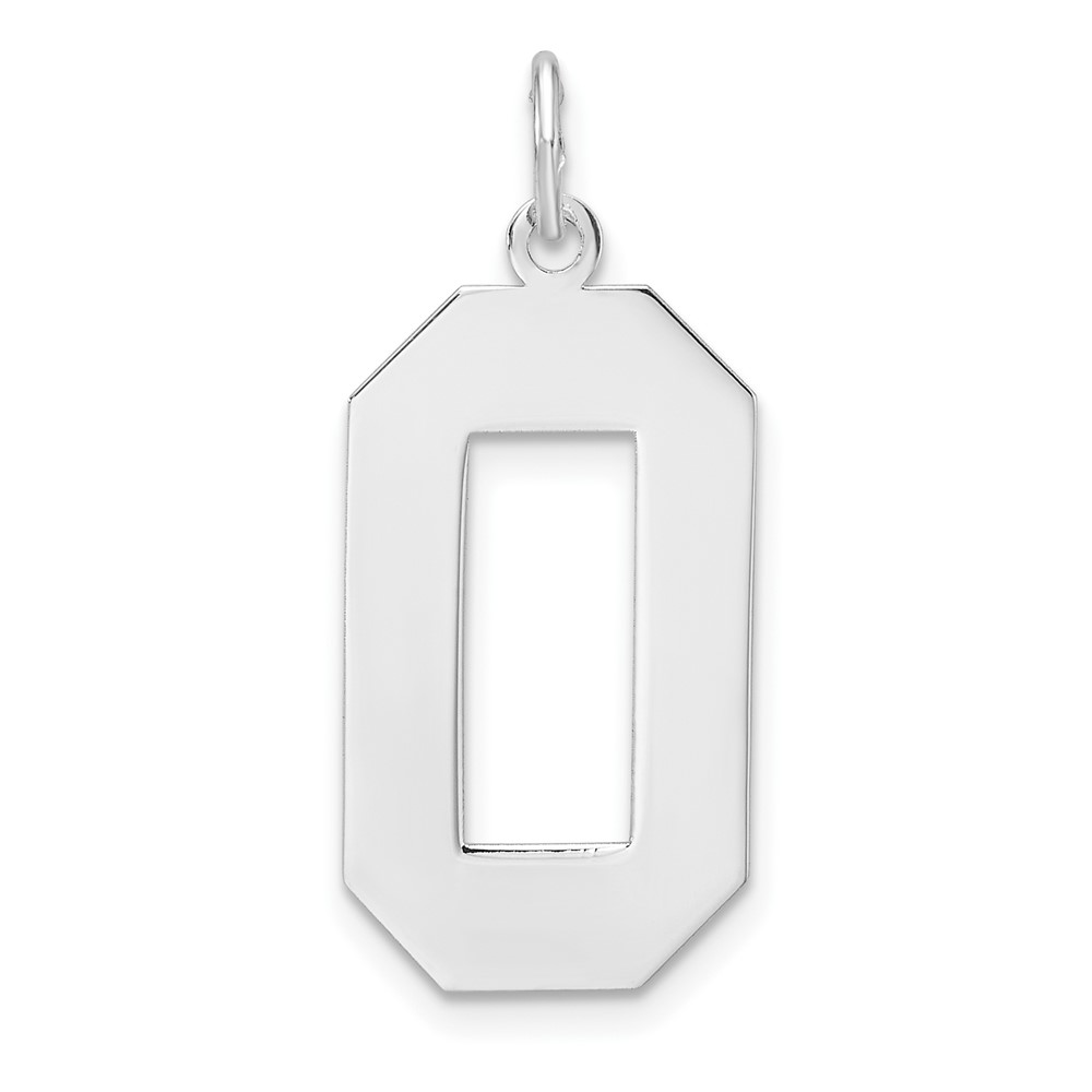 Sterling Silver/Rhodium-plated Polished Number 0 Charm (QPXL00)