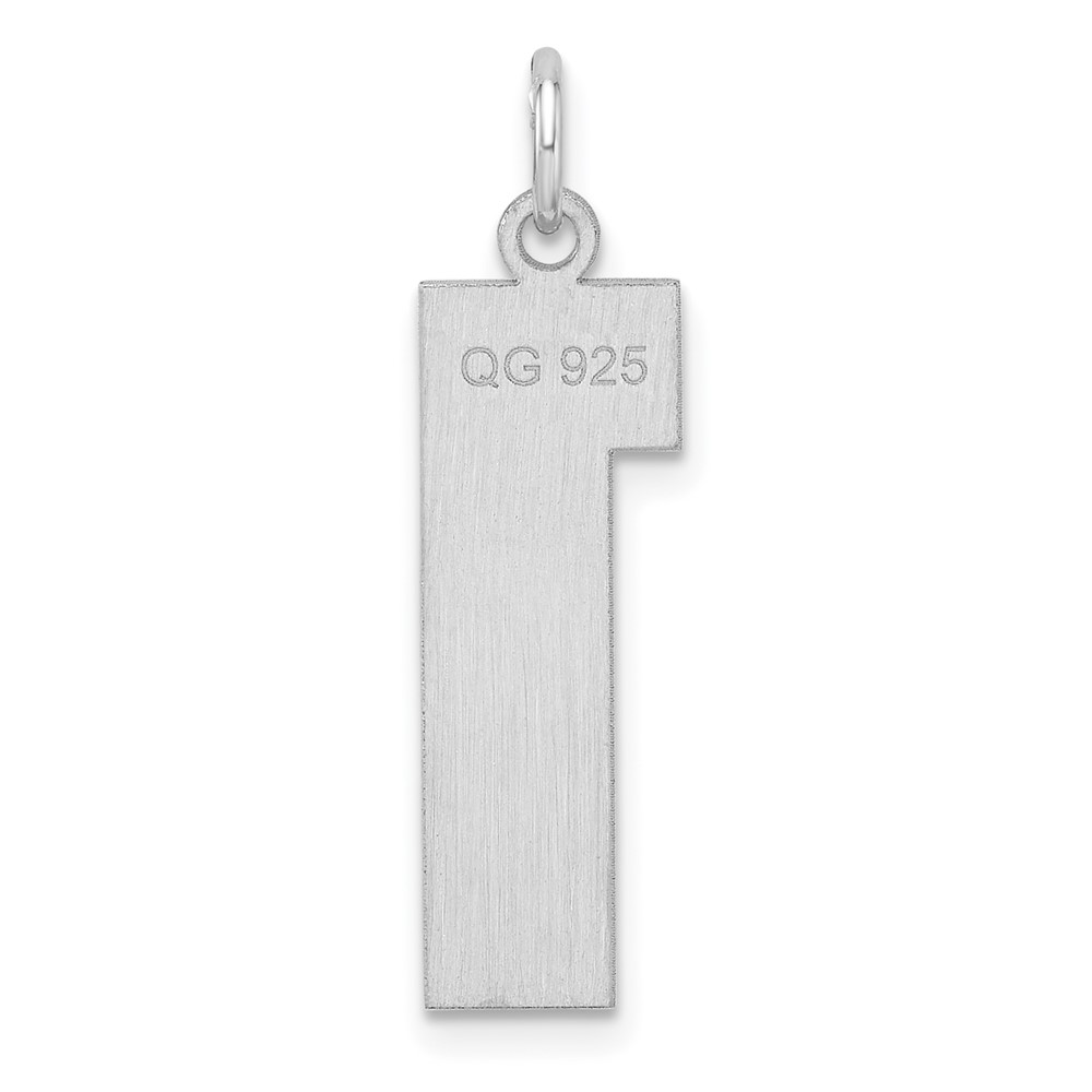 Sterling Silver/Rhodium-plated Polished Number 1 Charm (QPXL01)