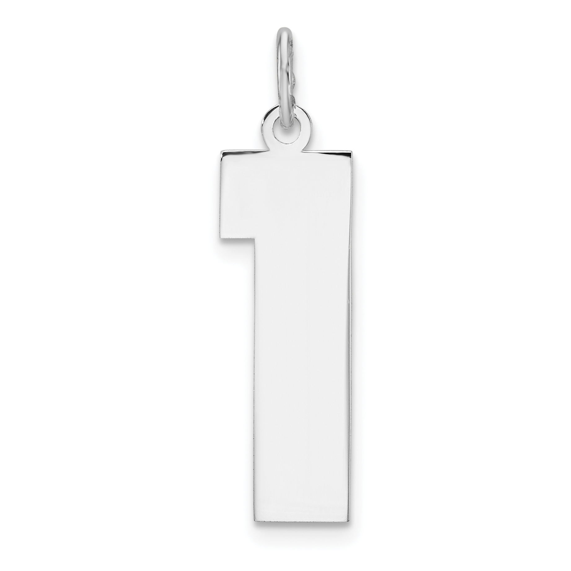 Sterling Silver/Rhodium-plated Polished Number 1 Charm (QPXL01)