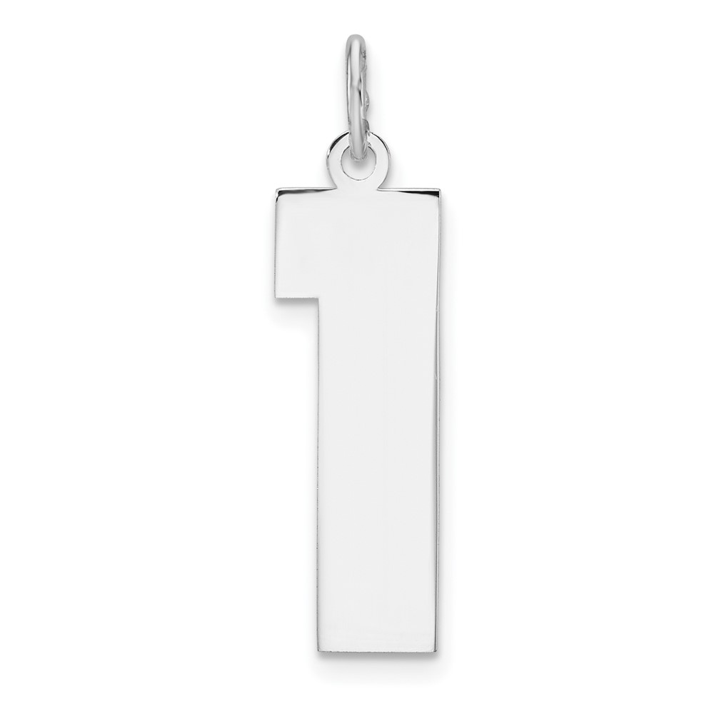 Sterling Silver/Rhodium-plated Polished Number 1 Charm (QPXL01)