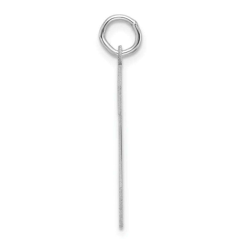 Sterling Silver/Rhodium-plated Polished Number 2 Charm (QPXL02)