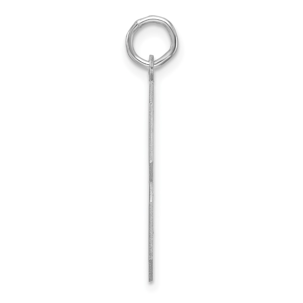 Sterling Silver/Rhodium-plated Polished Number 3 Charm (QPXL03)