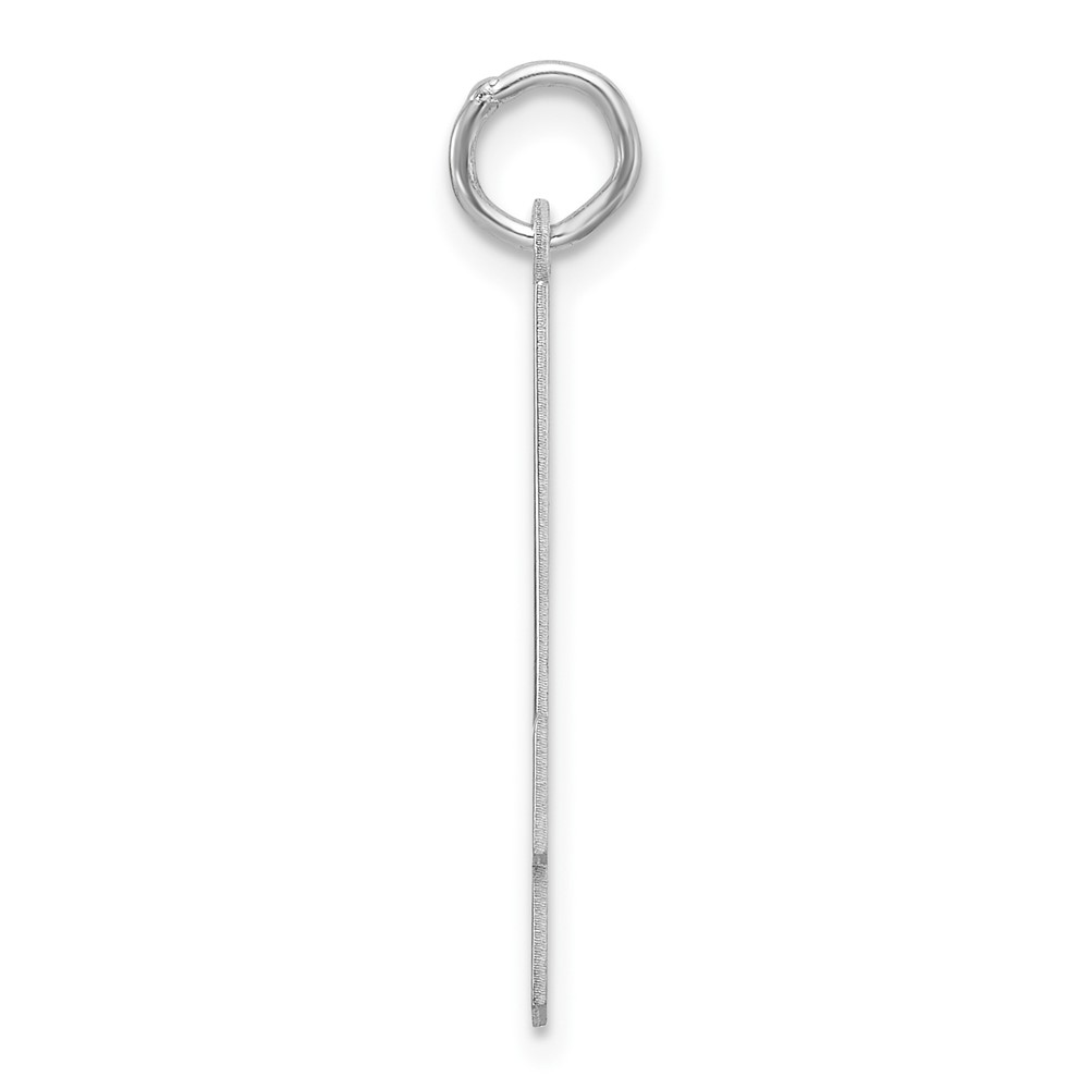 Sterling Silver/Rhodium-plated Polished Number 4 Charm (QPXL04)