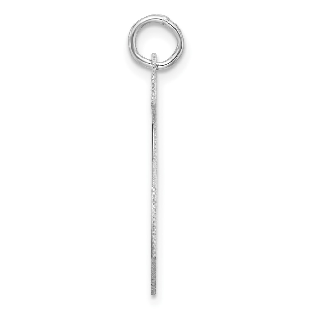 Sterling Silver/Rhodium-plated Polished Number 5 Charm (QPXL05)