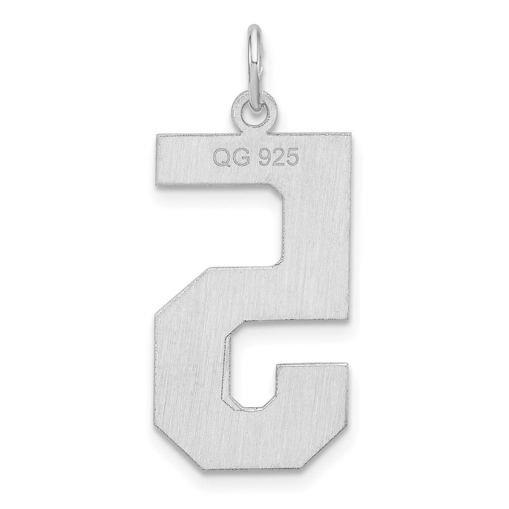 Sterling Silver/Rhodium-plated Polished Number 5 Charm (QPXL05)