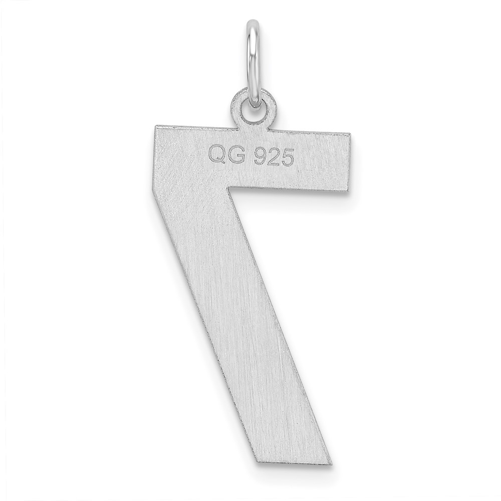 Sterling Silver/Rhodium-plated Polished Number 7 Charm (QPXL07)