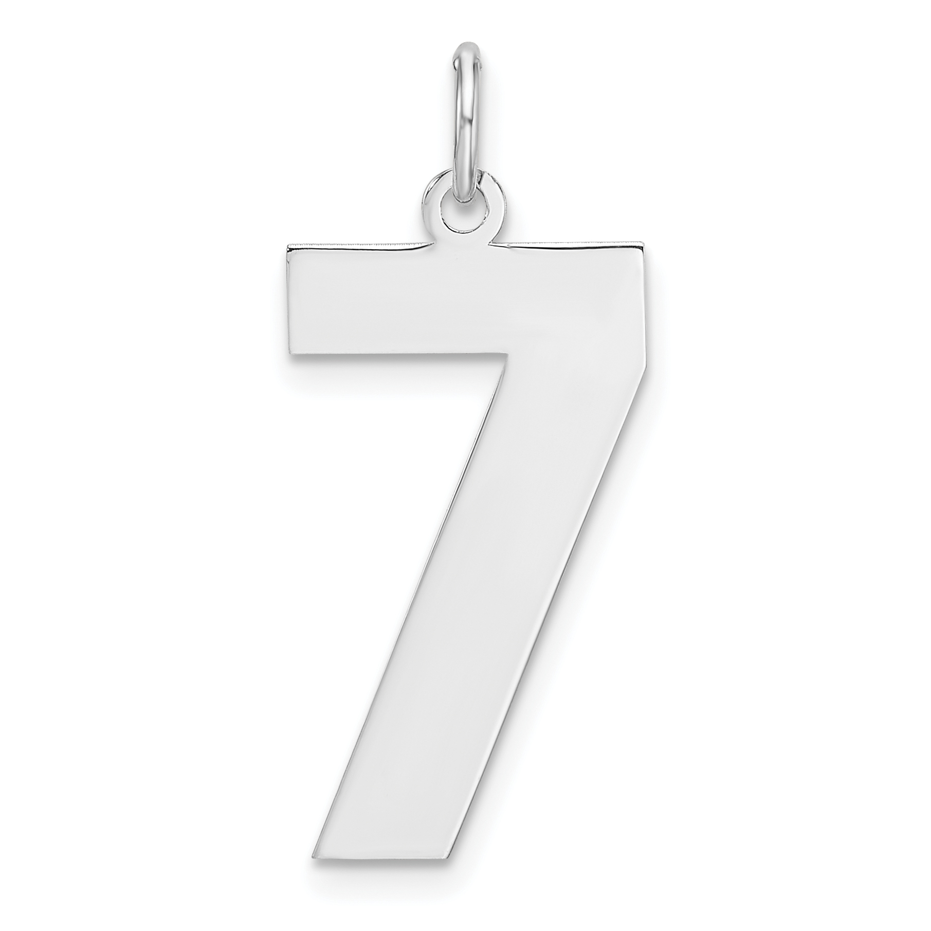 Sterling Silver/Rhodium-plated Polished Number 7 Charm (QPXL07)