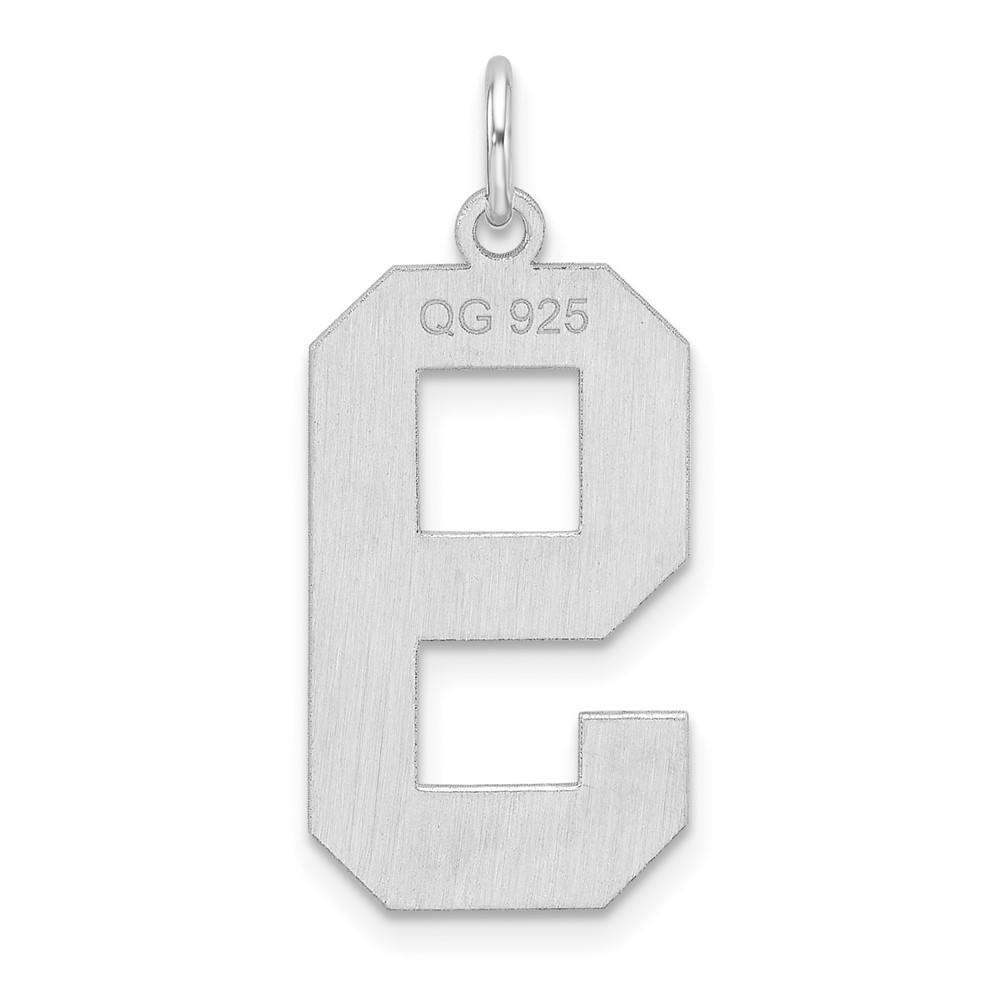 Sterling Silver/Rhodium-plated Polished Number 9 Charm (QPXL09)