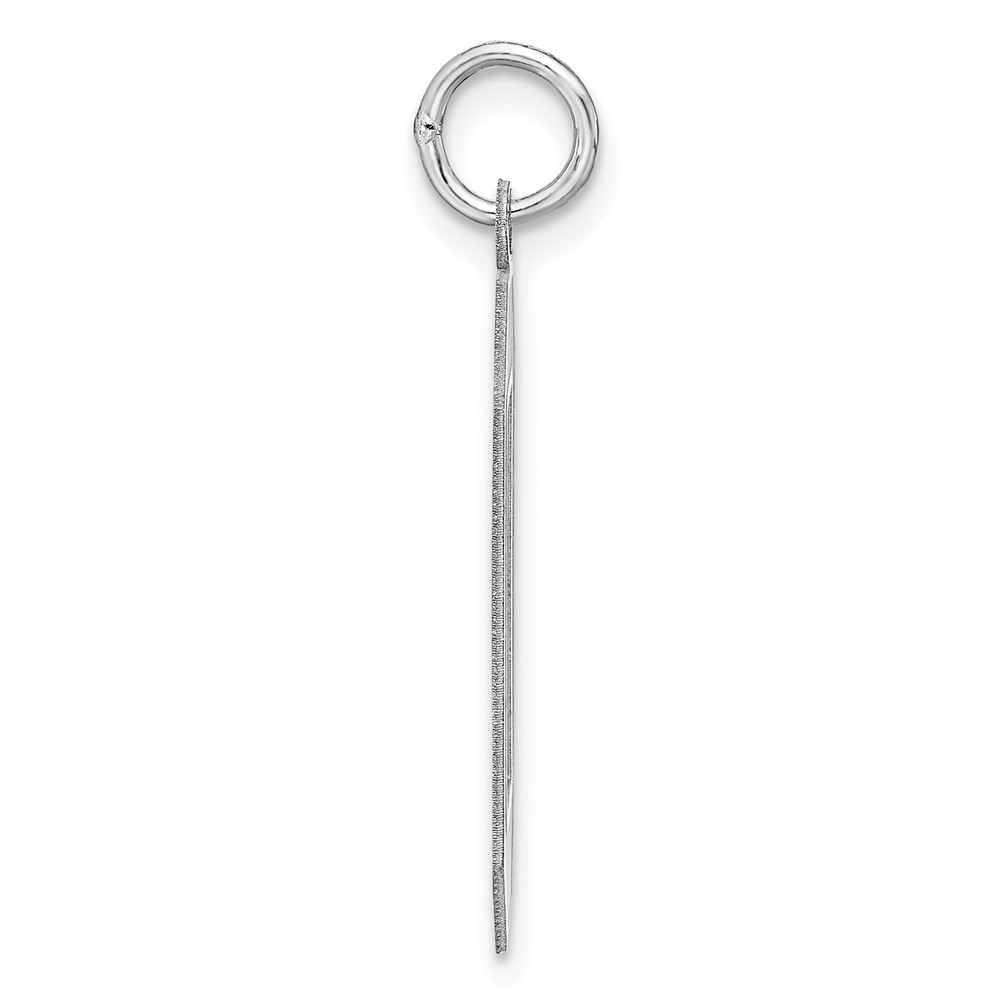 Sterling Silver/Rhodium-plated Satin Number 0 Charm (QPXP00)