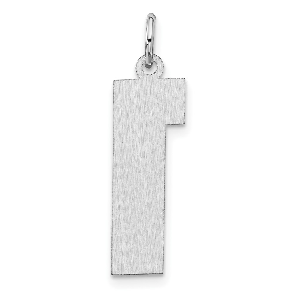 Sterling Silver/Rhodium-plated Satin Number 1 Charm (QPXP01)