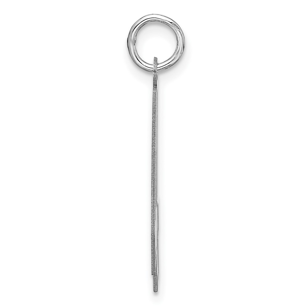 Sterling Silver/Rhodium-plated Satin Number 4 Charm (QPXP04)