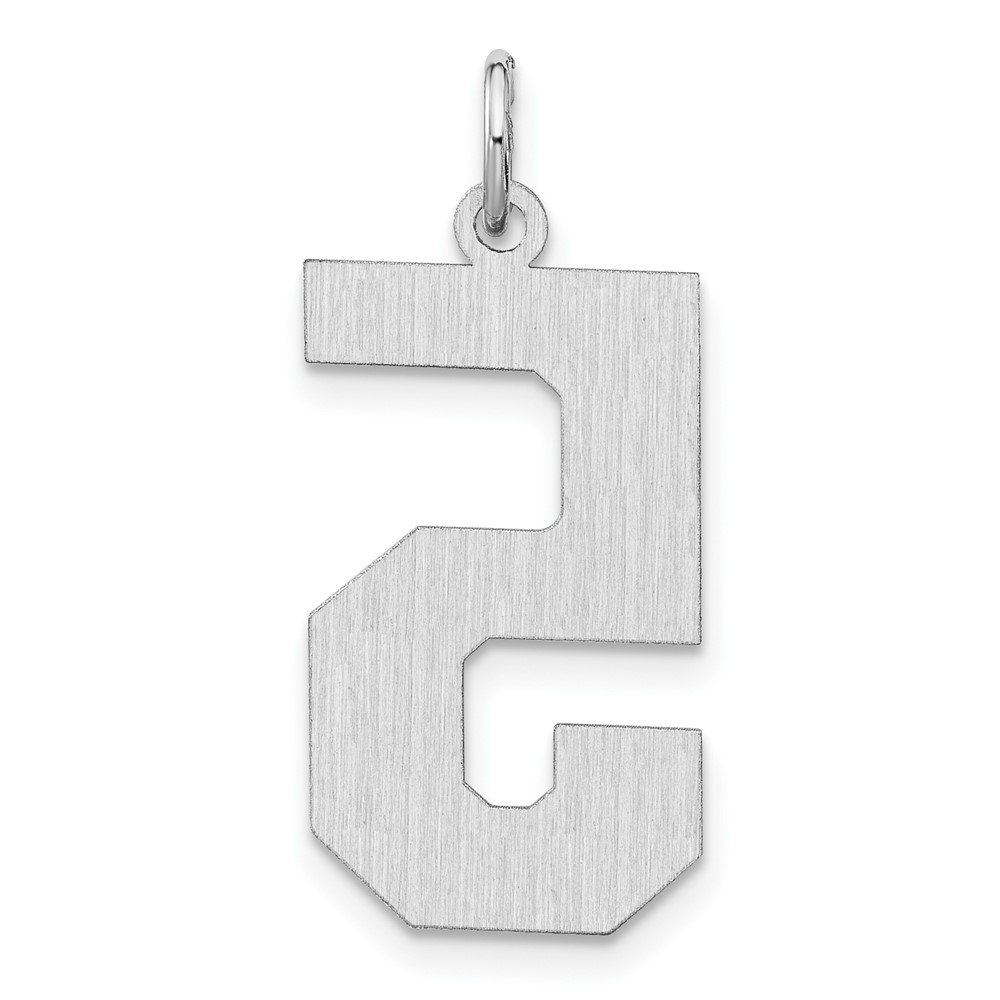 Sterling Silver/Rhodium-plated Satin Number 5 Charm (QPXP05)