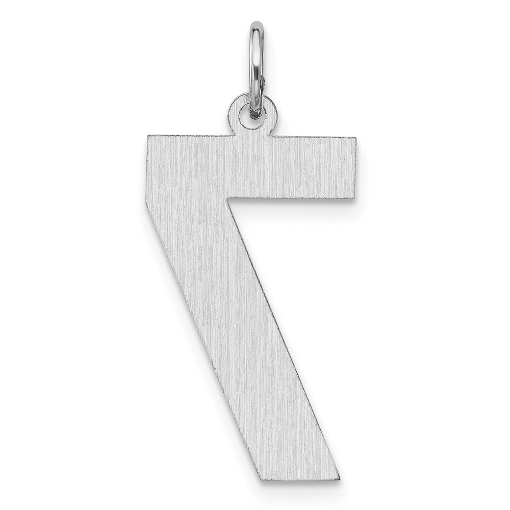 Sterling Silver/Rhodium-plated Satin Number 7 Charm (QPXP07)