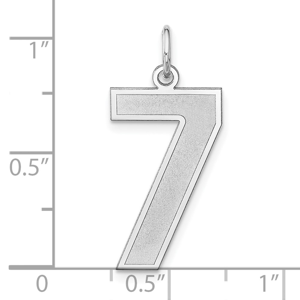 Sterling Silver/Rhodium-plated Satin Number 7 Charm (QPXP07)