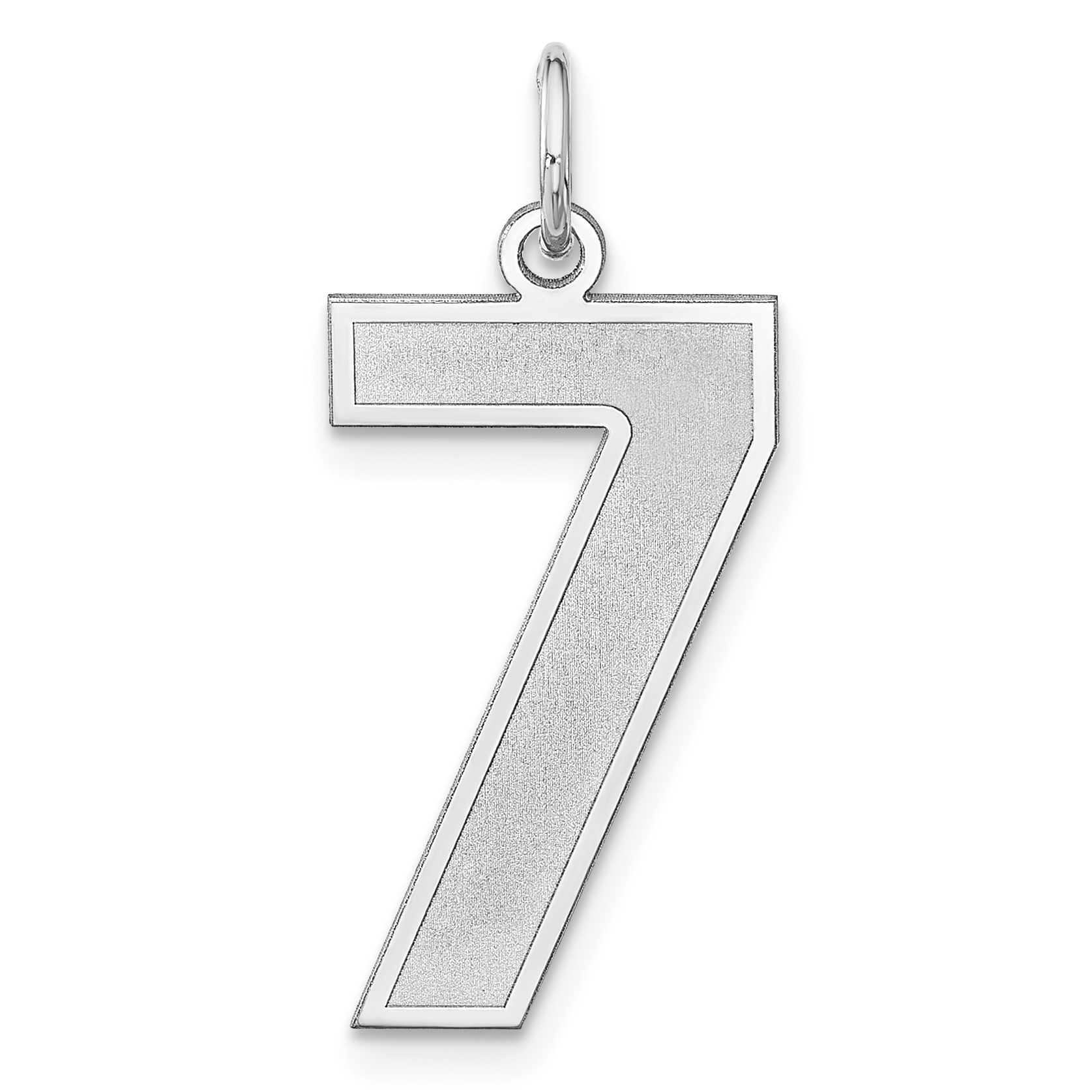 Sterling Silver/Rhodium-plated Satin Number 7 Charm (QPXP07)