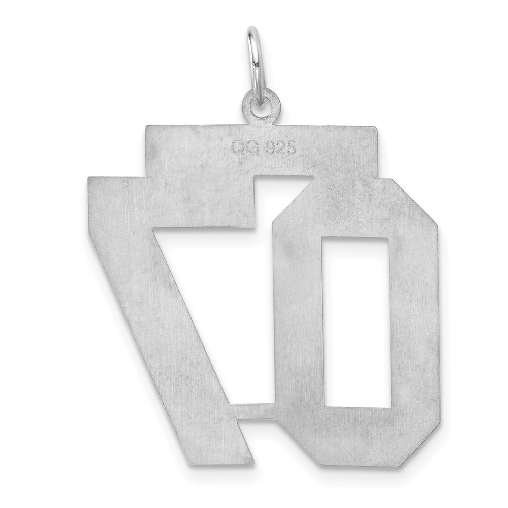 Sterling Silver/Rhodium-plated Satin Number 07 Charm (QPXP07T)