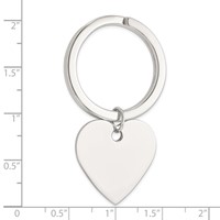 Sterling Silver Rhodium-plated Heart Key Ring view 3