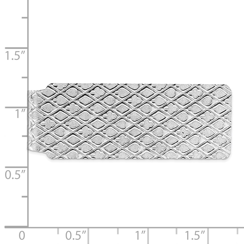 Sterling Silver Rhodium-plated Money Clip (QQ129)