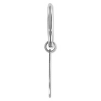 Sterling Silver Rhodium-plated Oval Key Ring view 2