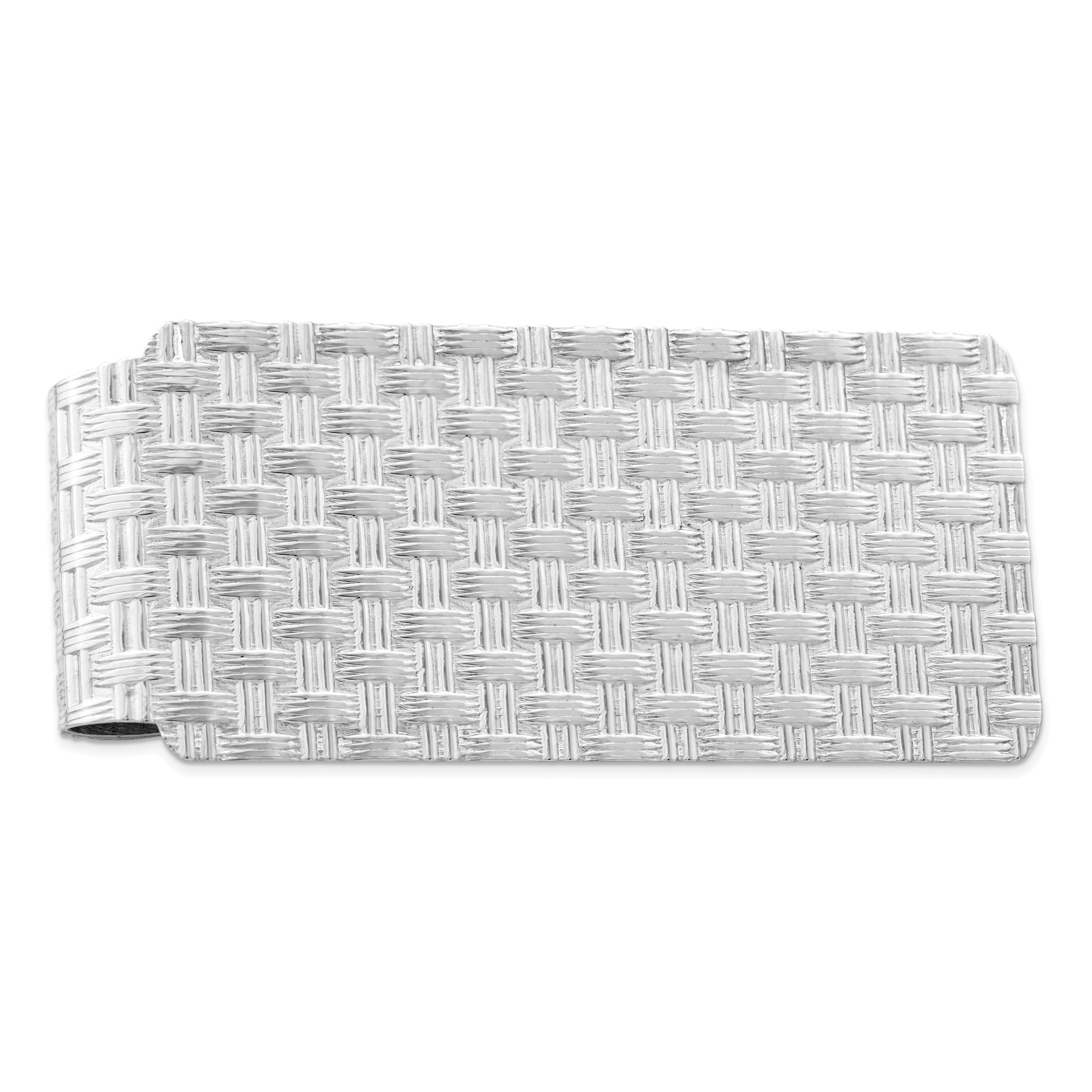 Sterling Silver Rhodium-plated Pattern Money Clip (QQ132)