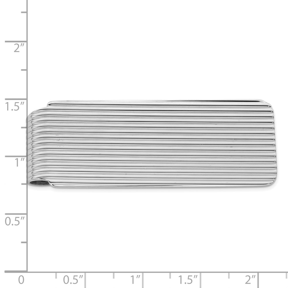 Sterling Silver Rhodium-plated Money Clip (QQ134)