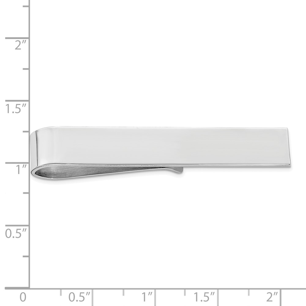 Sterling Silver Rhodium-plated Tie Bar (QQ147)