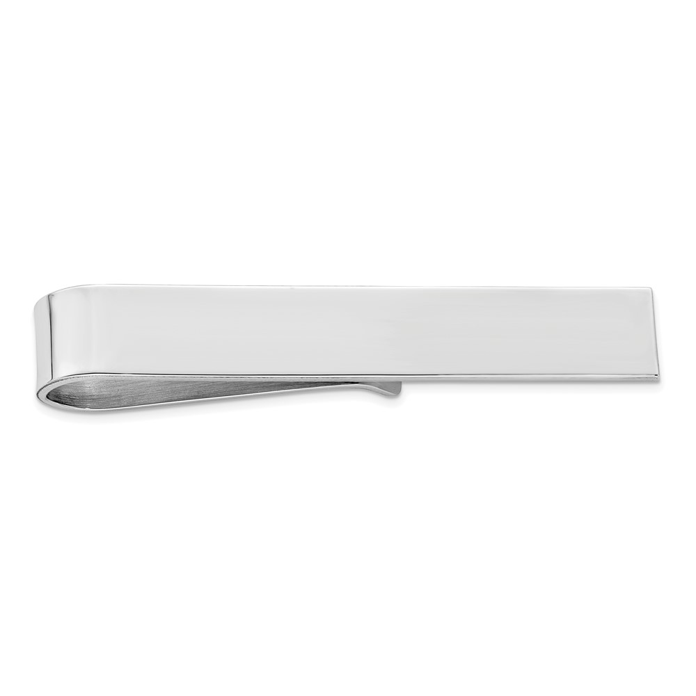 Sterling Silver Rhodium-plated Tie Bar (QQ147)