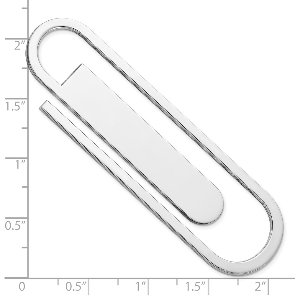 Sterling Silver Paper Clip Shaped Book Mark / Money Clip (QQ158)