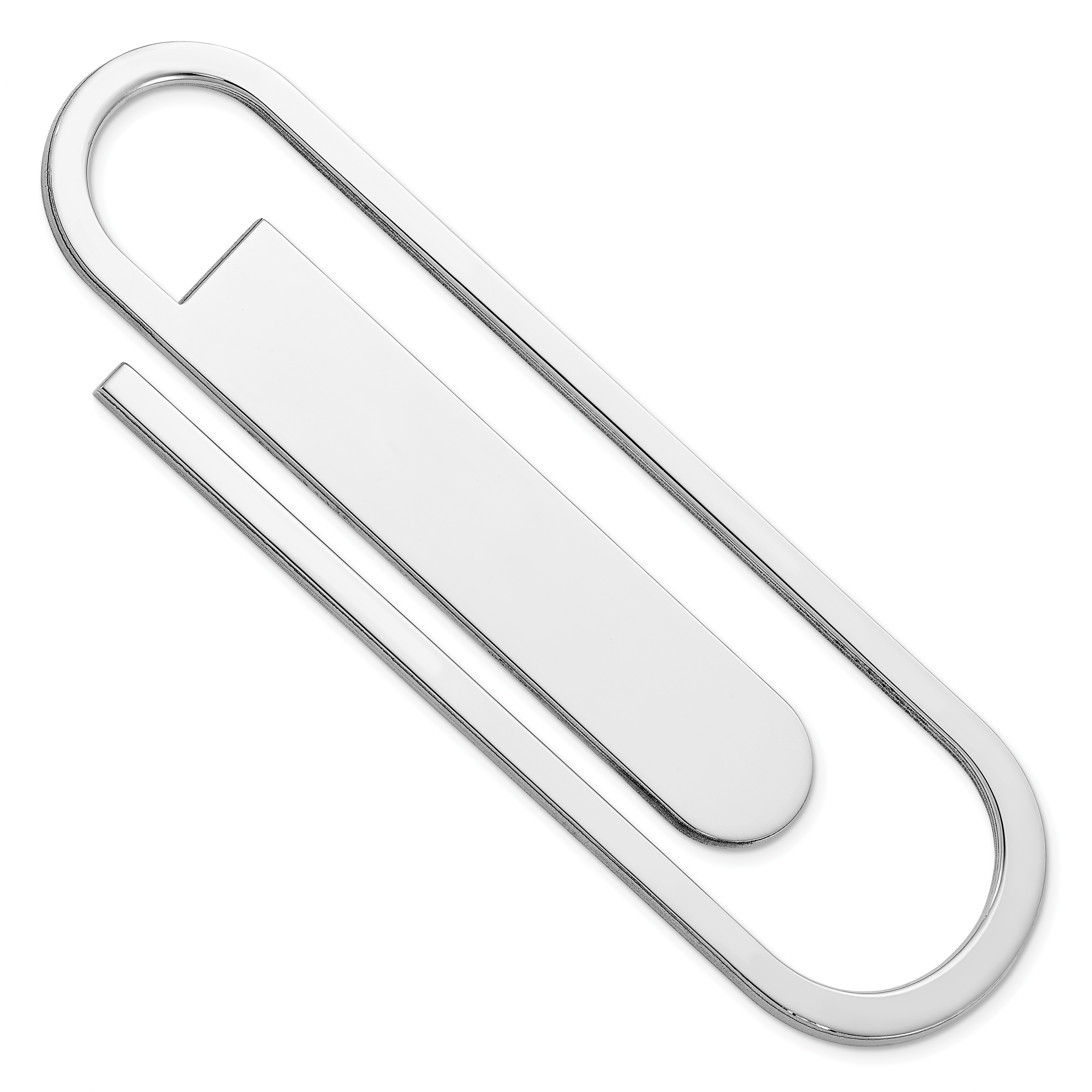 Sterling Silver Paper Clip Shaped Book Mark / Money Clip (QQ158)