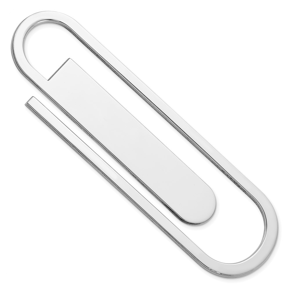 Sterling Silver Paper Clip Shaped Book Mark / Money Clip (QQ158)