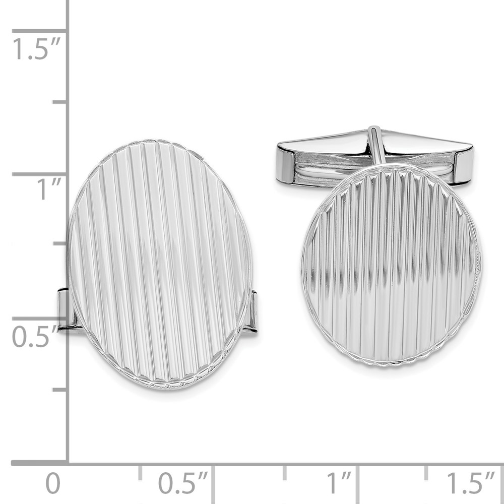 Sterling Silver Rhodium-plated Cuff Links (QQ172)