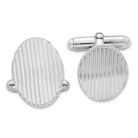Sterling Silver Rhodium-plated Cuff Links view 1