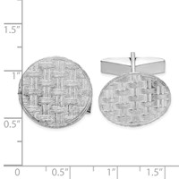 Sterling Silver Rhodium-plated Cuff Links view 2
