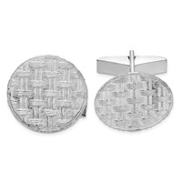 Sterling Silver Rhodium-plated Cuff Links view 1