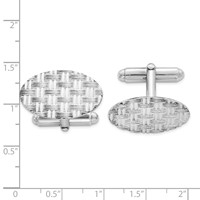 Sterling Silver Rhodium-plated Cuff Links view 2
