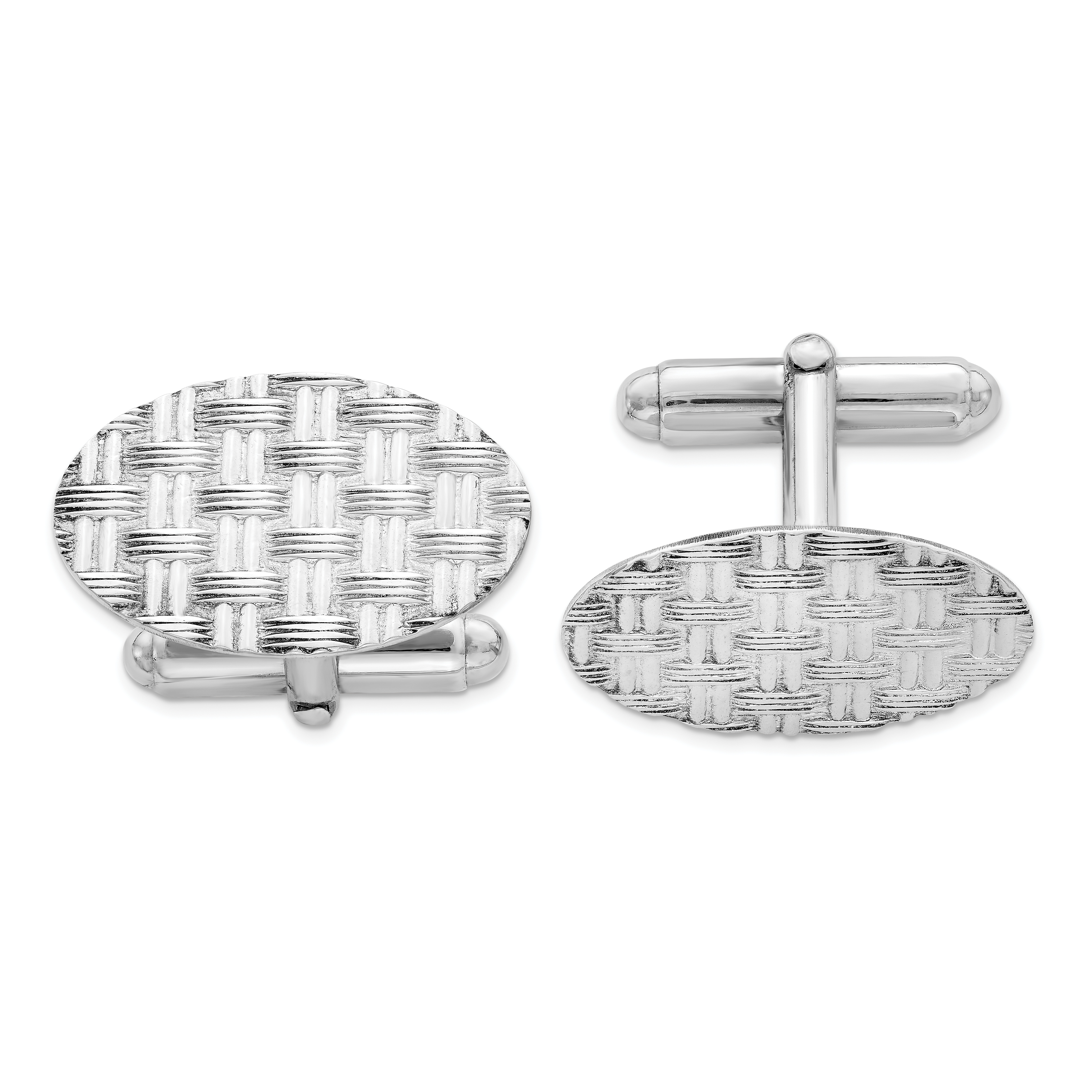 Sterling Silver Rhodium-plated Cuff Links (QQ178)