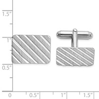Sterling Silver Rhodium-plated Cuff Links view 2