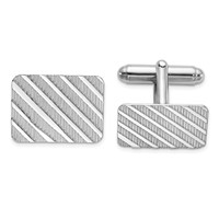 Sterling Silver Rhodium-plated Cuff Links view 1